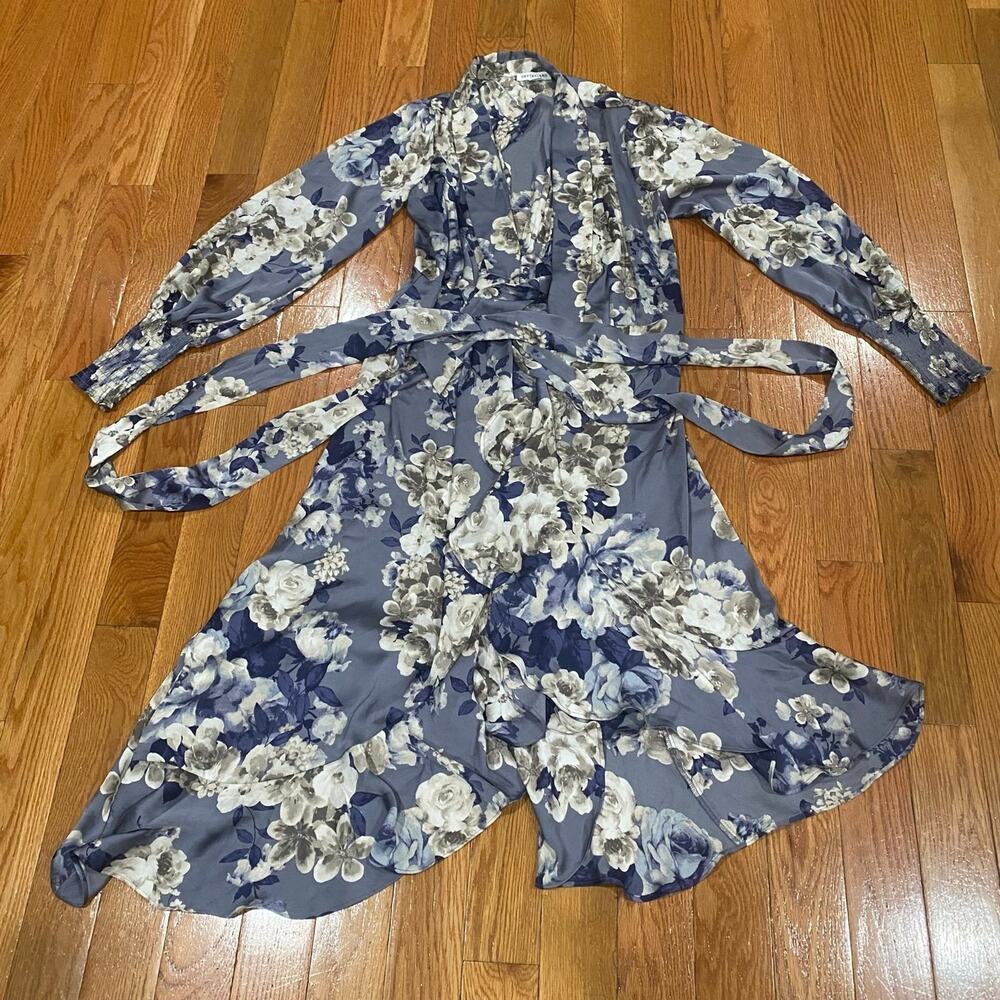 ONE THE LAND Floral Elegant Wrap-Style Long Sleeve Maxi Dress Women's Size L